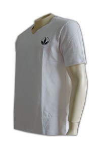T238 印刷t -shirt  在線訂購T恤制服  杏領 印製logo公司       白色  寬大 t 恤